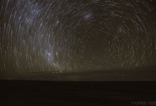 Star trails over Salar de Uyuni