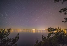 Star trails over Oslo