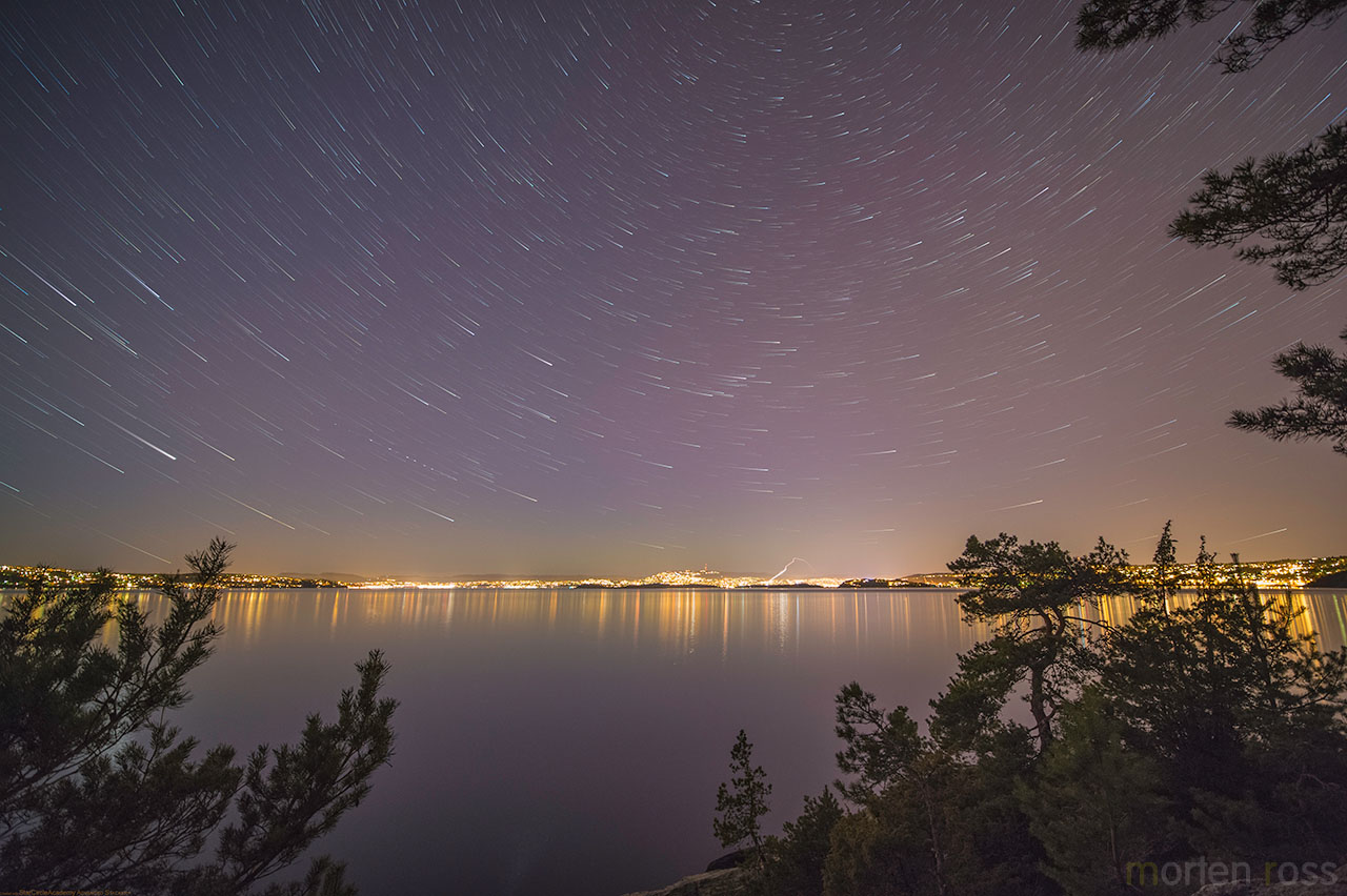 Star trails over Oslo