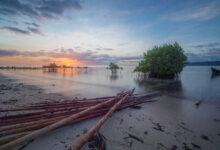 Sunset on a tiny Indonesian island
