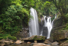 A waterfall in Lumwahnai, Meghalaya